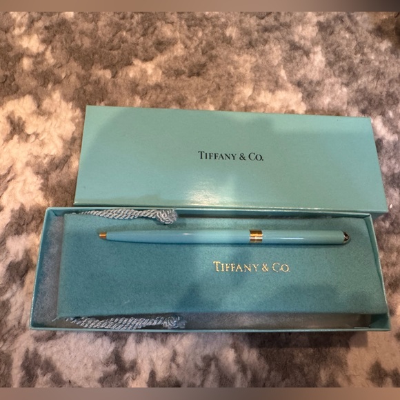 100% Authentic Tiffany & Co. Teal Pen with Gold Accents - Picture 1 of 4